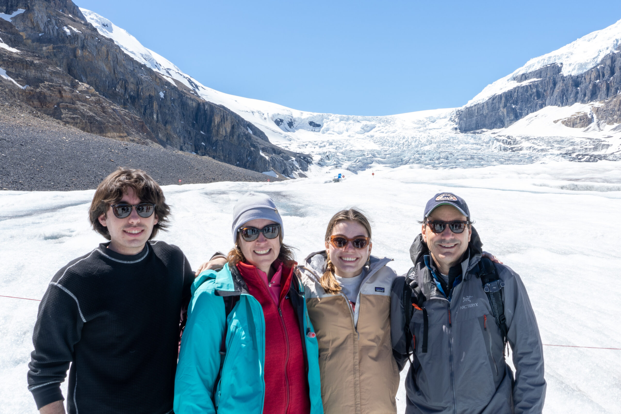 Kade, Laura, Sierra, And Don Stark, Athabasca Glacier, AB